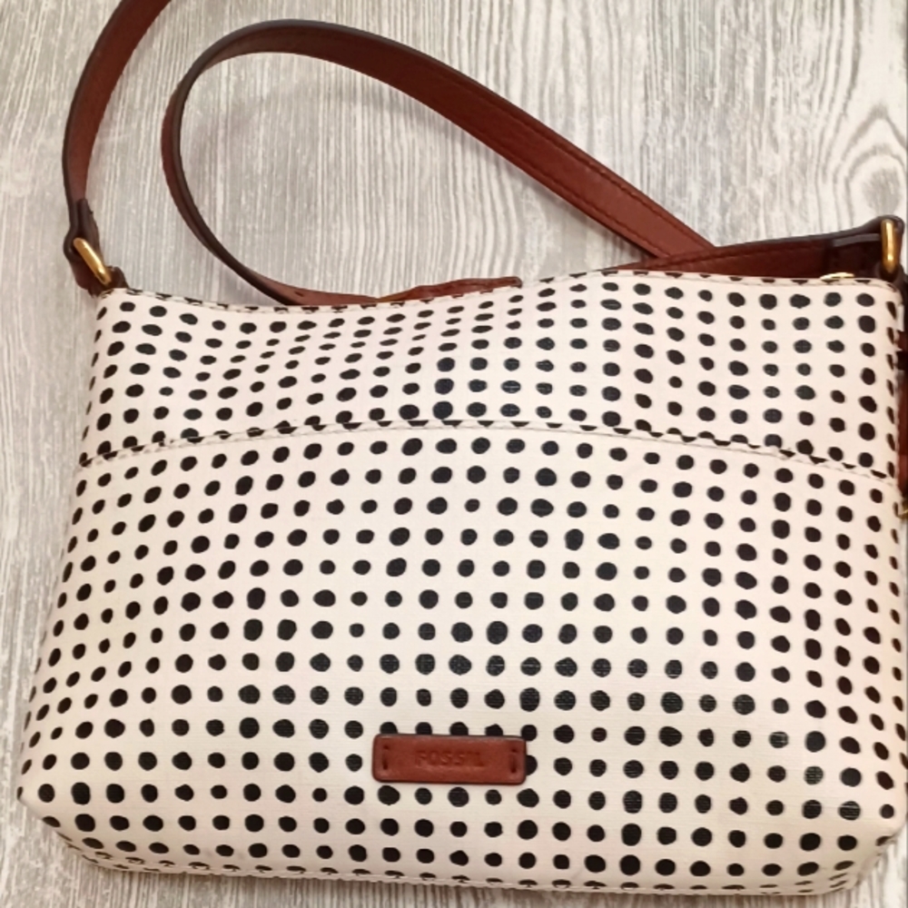 Fossil Black and White Polka Dot Women's Bag